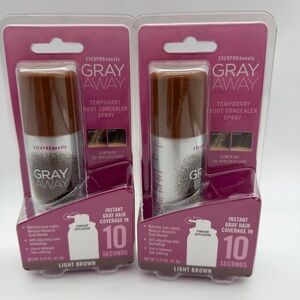 2 PACK  EverPro Gray Away Temporary Root Concealer Spray LIGHT BROWN